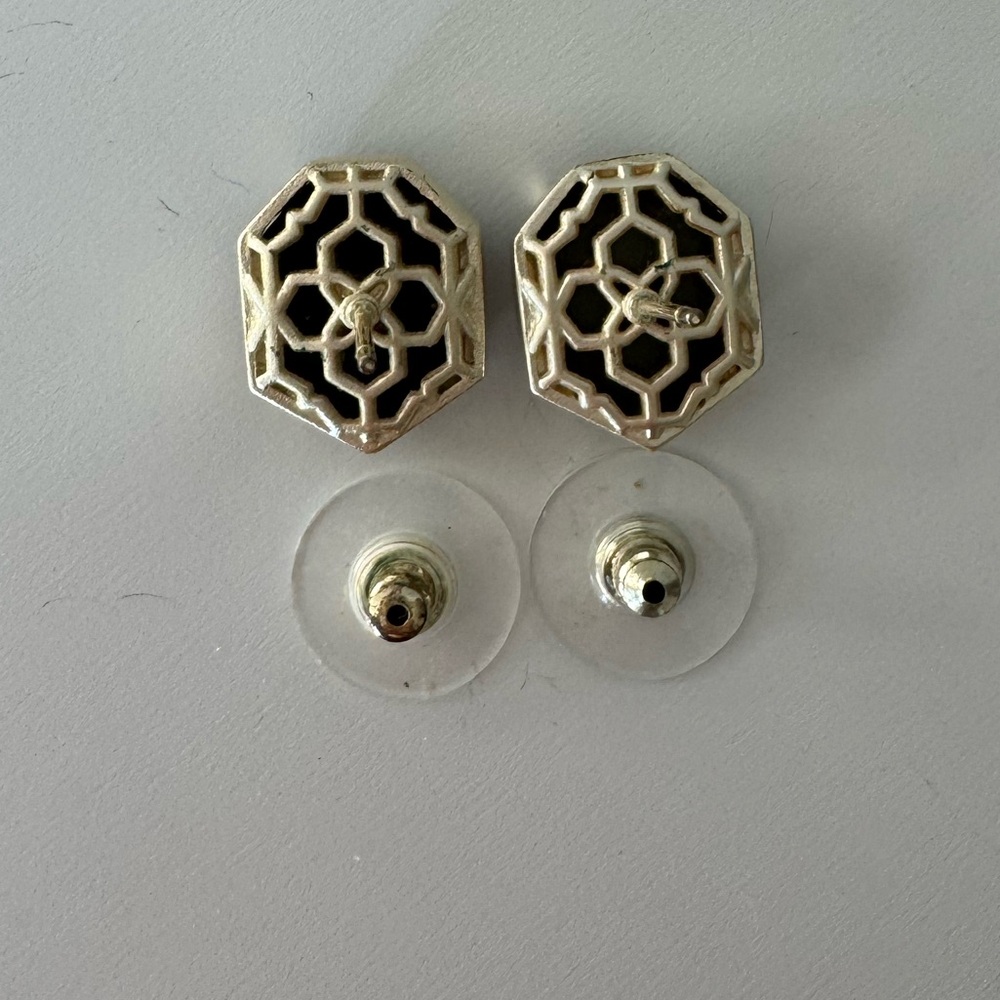 Kendra Scott Black Druzy Logan Stud Earrings | Druzy Crystal Studs - Picture 2 of 3